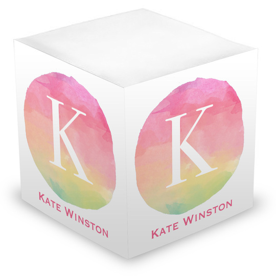 Rainbow Watercolor Sticky Memo Cube